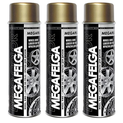3er Sparpack 500ml Felgenlack Felgen Farbe GOLD von Deco Color