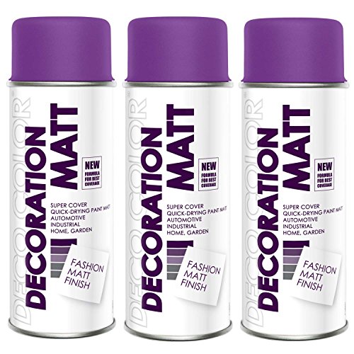 Fahrzeugteile Hoffmann 3er Sparpack DC Lackspray matt 400ml nach RAL freie Farbauswahl (3 Dosen in violett MATT RAL 4005) von Fahrzeugteile Hoffmann