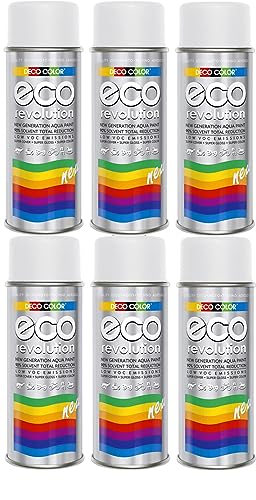 6er Sparpack Deco Color ECO Lackspray glänzend oder matt 400ml nach RAL freie Farbauswahl (6 Dosen ECO RAL 9010 Weiss Matt) von Fahrzeugteile Hoffmann