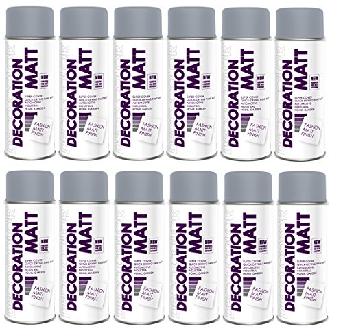 Fahrzeugteile Hoffmann 12er Sparpack DC Lackspray matt 400ml nach RAL freie Farbauswahl (12 Dosen in silbergrau MATT RAL 7001) von Fahrzeugteile Hoffmann