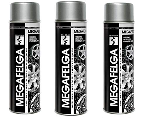 Deco Color 3er Sparpack 500ml Felgenlack SILBER Felgen Farbe Felgenspray Sprühfarbe von Deco Color