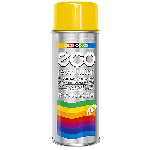 Deco Color ECO Lackspray glänzend oder matt 400ml nach RAL freie Farbauswahl (1 Dose ECO RAL 1023 Gelb Glanz) von Fahrzeugteile Hoffmann