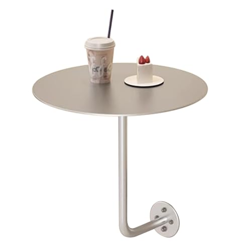 An der Wand montierter Bistrotisch for den Außenbereich – Runde Edelstahlplatte (27,9 cm oder 38,1 cm) mit L-förmiger Halterung – Wetterfeste Pub- und Cocktail-Oberfläche(40x45cm) von Failjierue