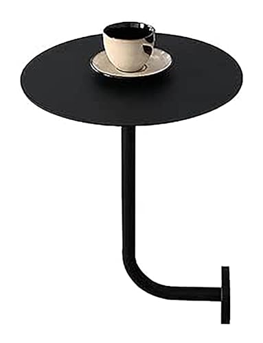 An der Wand montierter Couchtisch – Runde schwebende Beistelltische mit Metallbeinen for Wohnzimmer, Büro, Schlafzimmer und Balkon – moderner Bistro-Schreibtisch(Black,40x45cm) von Failjierue