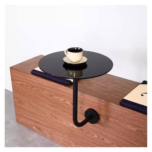 An der Wand montierter Stehtisch aus Schmiedeeisen, L-förmiger Couchtisch, runde Kneipentische for Cafés, Büros und kleine Räume, schwebende Beistelltische im Mid-Century-Modern-Stil(40x45cm) von Failjierue