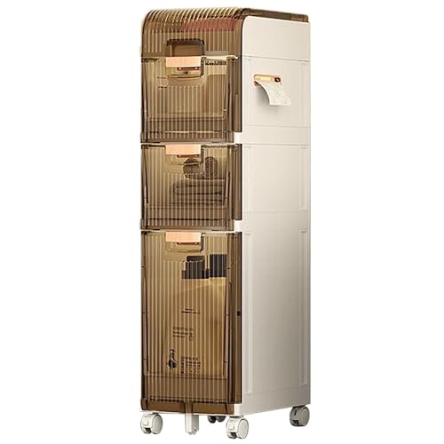 Failjierue 21 cm schmaler Badezimmerschrank auf Rollen, Design mit Mehreren Oberflächen, Aufbewahrungseinheit for Toilettenpapier, Handtücher und Küche, Schlafzimmer oder Wohnzimmer(3-Tiers) von Failjierue