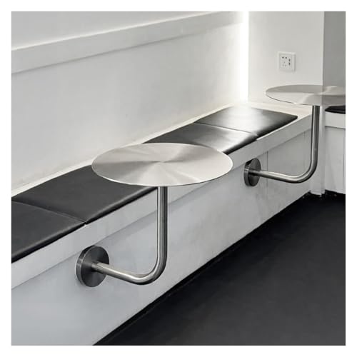 Failjierue 2er-Set runder Stehtische zur Wandmontage – multifunktionales, platzsparendes Kneipen- und Bistrotisch-Set aus Edelstahl for Frühstücksecken, Wohnzimmer oder Besprechungsräume(40x45cm) von Failjierue