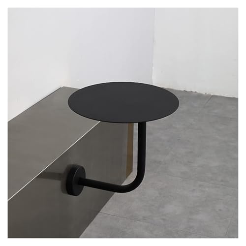 Failjierue Café-Tisch aus Eisen, Wandmontage, Esszimmer, Eingangsbereich, Küche, Akzent-Kaffeetisch, Terrassentisch – kleine runde Couchtische for das Home Office(Black,50x30x37cm) von Failjierue