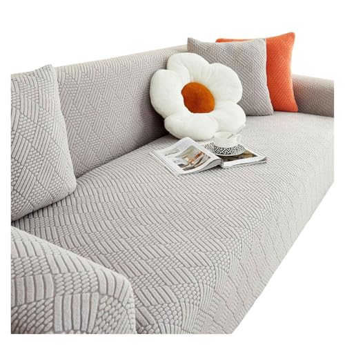 Failjierue Dicker, strukturierter Sofa bezug aus Strick 1-teiliger Möbelschutz (passend für Sofas mit 90–140 cm), Sofabezug mit Rutschfester Unterseite dehnbarer Sofabezug(Style 1,3 Seat 190-230cm) von Failjierue
