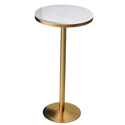Failjierue Round Marble Bar Table - Gold Metal Frame Counter-Height Dining Set for Kitchens, Cafés & Parties(55x105cm) von Failjierue