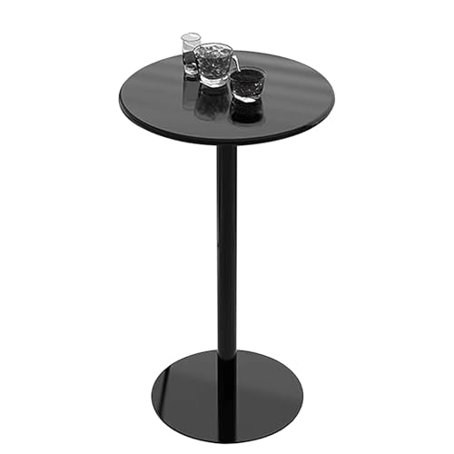 Failjierue Runder, kompakter Stehtisch mit schwarzem Eisensockel for kleine ESS-, Cocktail- oder Loungebereiche, schneller Aufbau(48x72cm) von Failjierue