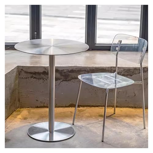 Failjierue Runder Beistelltisch - Freistehender Stehtisch for Esszimmer, Bistros und Cafés - Vielseitig als Frühstückstisch oder Akzentstück, Edelstahl(50x74cm) von Failjierue