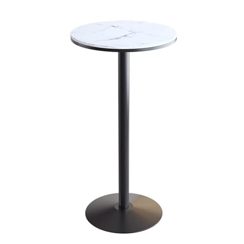 Failjierue Runder Bistro-Stehtisch, Marmor-Pub mit schwarzem, rutschfestem, stabilem Sockel, Cocktailtisch im modernen Stil for Partys, Wohnzimmer, Küche, Esszimmer(55x105cm) von Failjierue