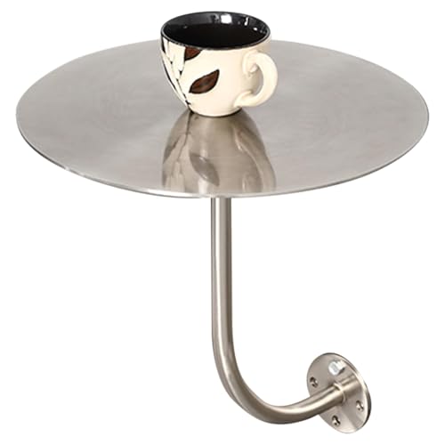Failjierue Runder Couchtisch aus Edelstahl – Platzsparender Stehtisch zur Wandmontage – Multifunktional for die Frühstücksecke in der Küche, neben dem Sofa oder als Kneipen-Bistro(30x45cm) von Failjierue