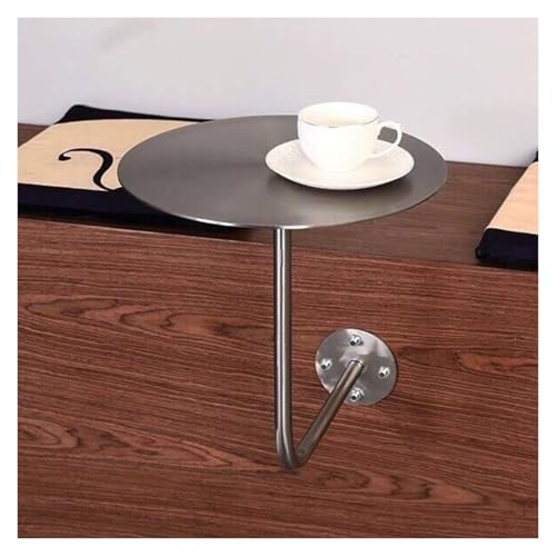 Failjierue Runder Couchtisch aus Edelstahl – platzsparendes L-förmiges Design zur Wandmontage – multifunktional als Sofa-Beistelltisch, Frühstücksfläche in der Küche oder als Pub-Bistro(40x45cm) von Failjierue