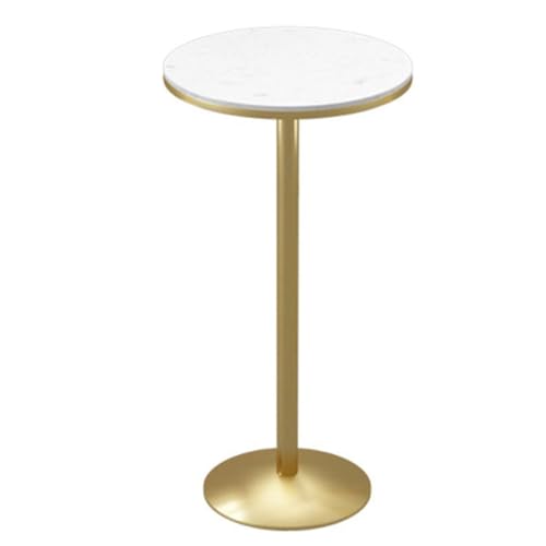 Failjierue Runder Marmor-Bartisch mit Metallsockel und -Beinen for Esszimmer oder Wohnzimmer (einfache Montage)(55x105cm) von Failjierue