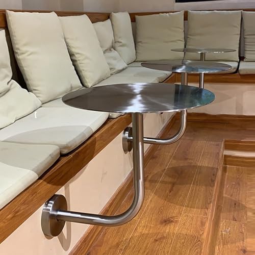 Failjierue Runder Stehtisch aus Edelstahl – Multifunktionale Cocktail- und Couchtische – Perfekt als Akzent im Wohnzimmer, Nachttisch im Schlafzimmer oder Bistrotisch for kleine Räume(30x45cm) von Failjierue