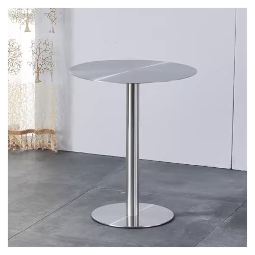 Failjierue Runder Stehtisch aus Edelstahl – Platzsparender Bistro- und Esstisch for kleine Räume – Moderner Mehrzwecktisch for Frühstück, Kaffee oder als Nachttisch-Dekor(50x74cm) von Failjierue