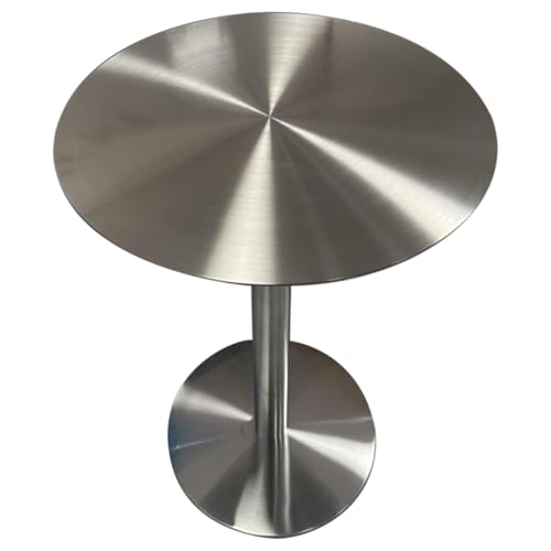 Failjierue Runder Stehtisch aus Edelstahl – platzsparender hoher Kneipentisch for Bistros und Privathaushalte – multifunktional als Frühstücksecke, Besprechungsfläche(50x74cm) von Failjierue