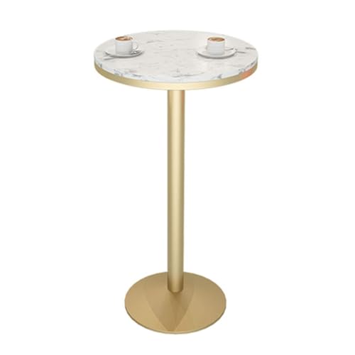 Failjierue Runder Stehtisch aus Marmor – Robustes Metallgestell in Thekenhöhe for Frühstücksbars und Küchen, einfache Montage(55x105cm) von Failjierue