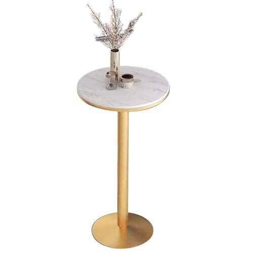 Failjierue Runder Stehtisch in Thekenhöhe – Hohes Bistro- und Pub-Ambiente mit Metallfuß, Mehrzweck-Cocktail- oder Kaffeeplatz for Zuhause, Büro, Küche(55x105cm) von Failjierue