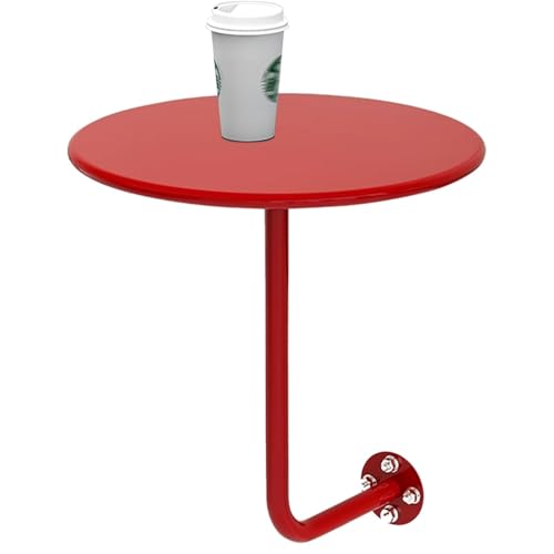 Failjierue Runder Stehtisch zur Wandmontage – Platzsparende Cocktail- und Kaffeeoberfläche mit L-Halterung for die Frühstücksecke, das Bett oder das Sofa – Kompaktes Bistro-Design von Failjierue