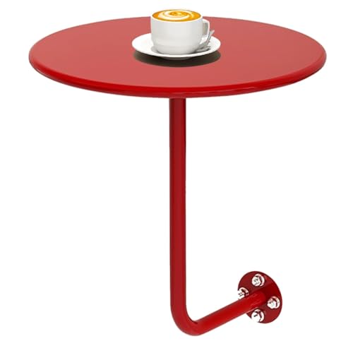 Failjierue Runder Wand-Stehtisch - L-förmiger Bistro-Designtisch for Wohnzimmer und Essbereich - Multifunktional als Kneipentheke, Kaffeetisch oder Besprechungstisch(Red) von Failjierue