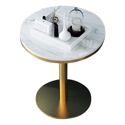 Failjierue Runder moderner Marmortisch – Goldener Metallrahmen und Stabiler Sockel for Wohnzimmer, Bar oder gewerbliche Räume (Kratzfeste Oberfläche, einfache Montage)(55x105cm) von Failjierue