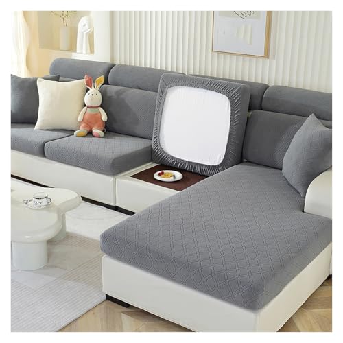 Failjierue Rutschfester, waschbarer Sofabezug mit Struktur für 1–4 Sitzer, Kissenbezüge für Anbausofas, Möbelschutzbezüge für Wohnzimmersofa(Gray,20-35cm x 50-70cm) von Failjierue