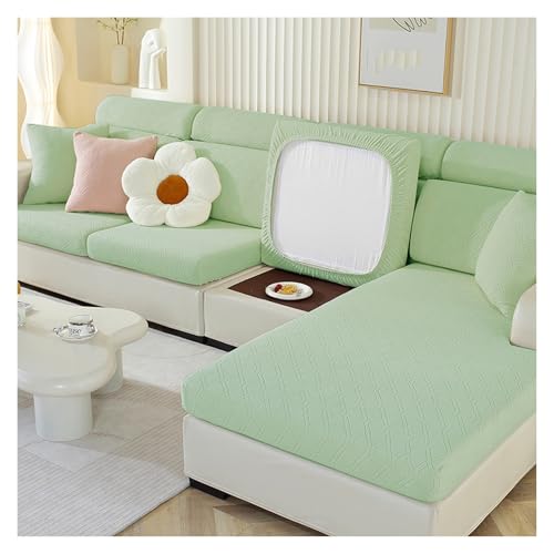 Failjierue Rutschfester, waschbarer Sofabezug mit Struktur für 1–4 Sitzer, Kissenbezüge für Anbausofas, Möbelschutzbezüge für Wohnzimmersofa(Light Green,55-95cm x 135-165cm) von Failjierue