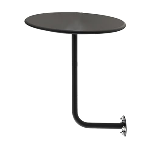 Failjierue Schwarzer, runder Bartisch zur Wandmontage – Cocktailtischoberfläche mit L-förmigem Bein for Frühstücksecken, Kaffeetreffen und Sofa-Akzente – Mehrzweck-Bistro-Dekor von Failjierue