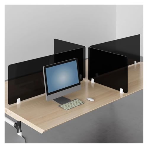 Failjierue Translucent Acrylic Office Privacy Screen Freestanding Desk Partition with Clip-On Mount Splashproof Workstation Divider Desktop Partition for Home & Office Workspaces(Black,30x80cm) von Failjierue
