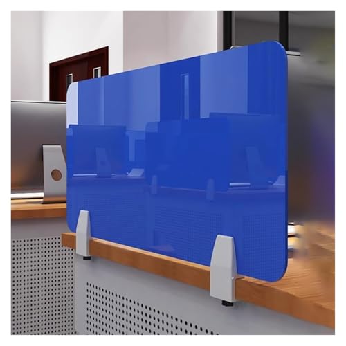 Failjierue Translucent Acrylic Office Privacy Screen Freestanding Desk Partition with Clip-On Mount Splashproof Workstation Divider Desktop Partition for Home & Office Workspaces(Blue,40x50cm) von Failjierue