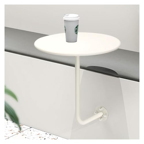 Failjierue Weißer, runder Stehtisch zur Wandmontage – platzsparender Cocktail- und Couchtisch in L-Form – multifunktional als Frühstücksecke, Sofa-Akzent oder Esstisch(40x45cm) von Failjierue