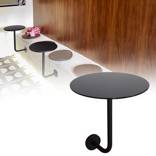 Runder Cocktailbartisch im modernen Stil mit L-förmiger Halterung und Platte aus Eisen for Pub, Bistro, Café oder als wandmontierter Couchtisch(50x45cm) von Failjierue