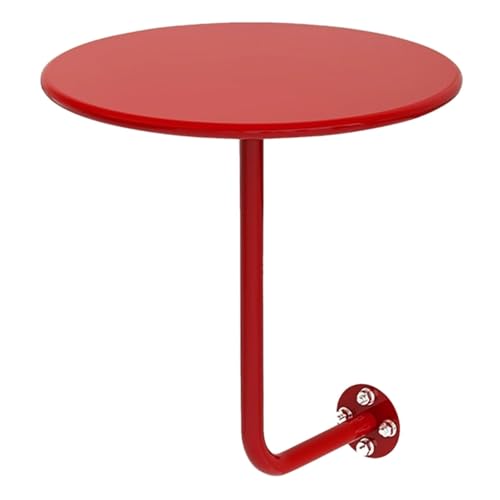 Runder Couchtisch aus Metall zur Wandmontage – L-förmiger Stehtisch for kleine Räume – Perfekt als Beistelltisch im Wohnzimmer, Sofabegleiter oder Bistrotisch for Kneipen und Terrassen(Red) von Failjierue