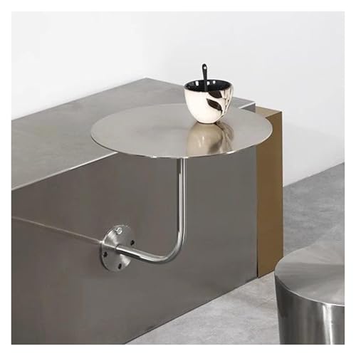 Runder Stehtisch aus Edelstahl – wandmontiertes L-förmiges, platzsparendes Design – multifunktional als Couchtisch, Bistro-, Pub- oder Küchenfrühstückstisch(40x45cm) von Failjierue