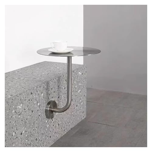 Runder Stehtisch zur Wandmontage – Moderner schwebender Beistelltisch mit L-förmiger Metallhalterung for Cocktailbars, Esszimmer, Bistros – Multifunktional als Nachttisch(40x45cm) von Failjierue