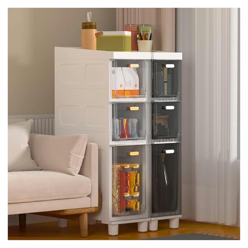 Schmaler Badezimmer-Aufbewahrungsschrank mit großem Fassungsvermögen, schmaler Unterschrank mit durchsichtigen Kunststoffschubladen und -Rollen, Toilettenpapier-Organizer – nur 1(Gray,3-Tiers) von Failjierue