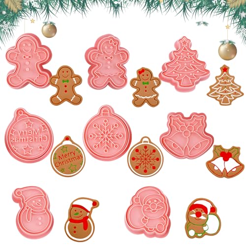 Ausstechformen Weihnachten Linzer, FainFun 8 Stück Linzer Plätzchen Ausstechen, Plätzchenausstecher Linzer, Linzer Ausstecher Weihnachten, Linzer Ausstecher Klein für Plätzchen, und Kuchen Machen(G) von FainFun