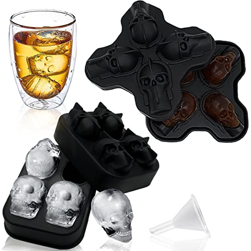 Eiswürfelformen Totenkopf, FainFun 3D Silikon Eiswürfelform Totenkopf, Eiswürfelform Schädel, für Cocktails und Whisky(Klein) von FainFun