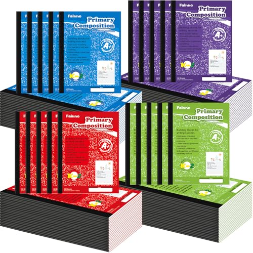 Fainne 30 Pack Primary Ruled Composition Notebook, Grade K-2 Writing Journal 100 Pages, 7-1/2" x 9-3/4" Kindergarten Primary Writing Notebook for Kids Drawing and Writing, 4 Colors Marble Fainne 30 Pack Primary Ruled Composition Notebook, Grade K-2 Writing Journal 100 Pages, 7-1/2" x 9-3/4" Kindergarten Primary Writing Notebook for Kids Drawing and Writing, 4 Colors Marble von Fainne