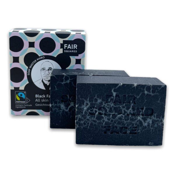 Fair Squared Black Soap - schwarze Gesichtsseife 2x80 Gramm - Soap Bar von Fair Squared
