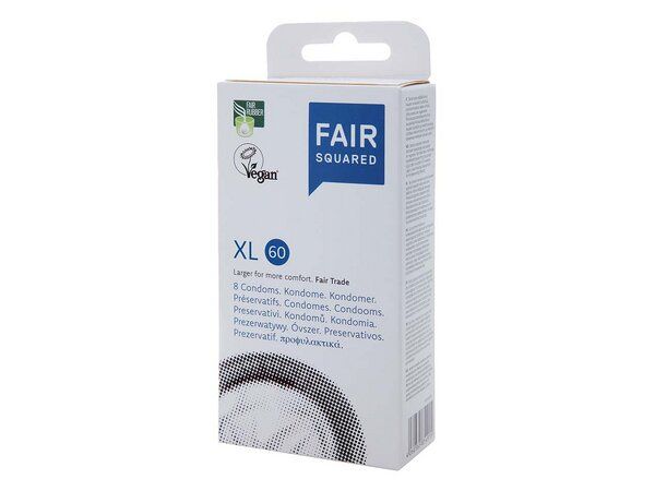 Fair Squared Kondome XL 60 mm - 8 Stück aus Naturkautschuklatex von Fair Squared