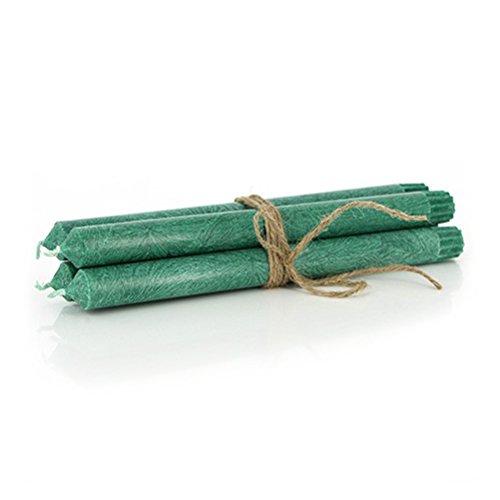 Stabkerzen 4er Set - 100% pflanzliches Stearin - Fair Trade (dunkelgrün) von Fair Trade Kerzen