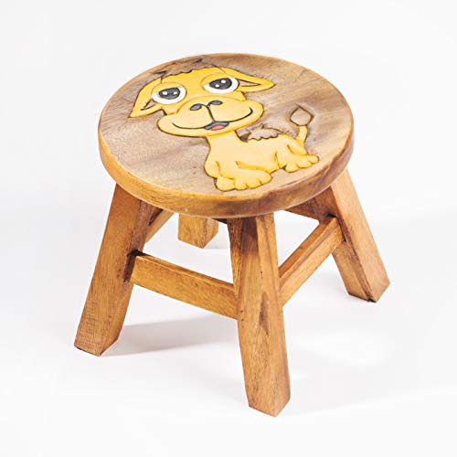 Kinderhocker, Schemel, Kinderstuhl massiv aus Holz mit Tiermotiv Dromedar, Kamel, 25 cm Sitzhöhe für unsere Kindersitzgruppe von FairEntry