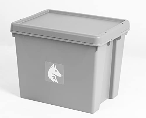 FairFox FoxBox - Aufbewahrungsbox mit Deckel 24L [38,5 x 29 x 31,5cm] 100% RECYCELT I stapelbare Plastikbox macht Ordnung halten einfach I stabile Verstauboxen mit Deckel für Drinnen und Draußen von FairFox