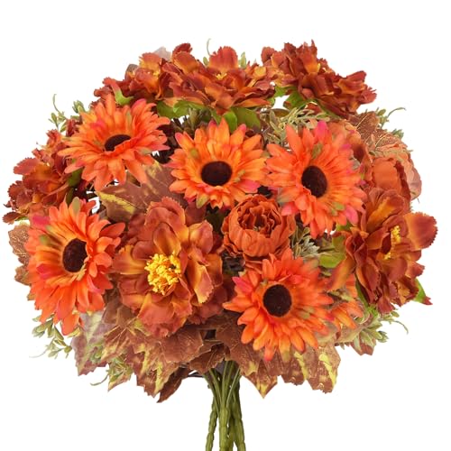 Fairblo 6 Stück Kunstblumen Herbst Künstliche Blumen Pfingstrosen Chrysanthemen und Dahlia mit Ahornblättern Kunstblumenstrauß für Haus Garten Esstisch Hochzeit Festliche Dekorationen Fairblo 6 Stück Kunstblumen Herbst Künstliche Blumen Pfingstrosen Chrysanthemen und Dahlia mit Ahornblättern Kunstblumenstrauß für Haus Garten Esstisch Hochzeit Festliche Dekorationen von Fairblo