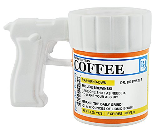 Fairly Odd Novelties Kaffeebecher mit verschreibungspflichtiger Pistole, 340 ml Fairly Odd Novelties Kaffeebecher mit verschreibungspflichtiger Pistole, 340 ml von Fairly Odd Novelties