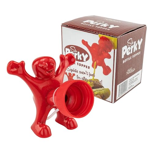 Fairly Odd Novelties Sir Perky Gewürz-Flaschenaufsatz Lustiges Ketchup Senf Gag Geschenk, Kunststoff, rot, One Size von Fairly Odd Novelties